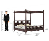 Revista Solid Sheesham Wood Poster Bed Without Storage (King Size, Walnut Finish)